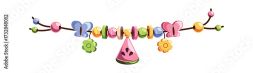 Handmade beaded bracelet watermelon decoration