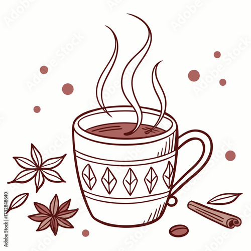A simple illustration of mulled wine on a white background vector illustration