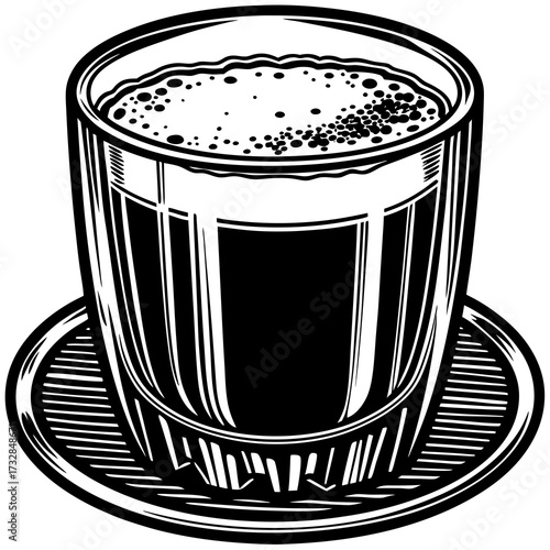 A glass of eggnog on a plain white background vector illustration