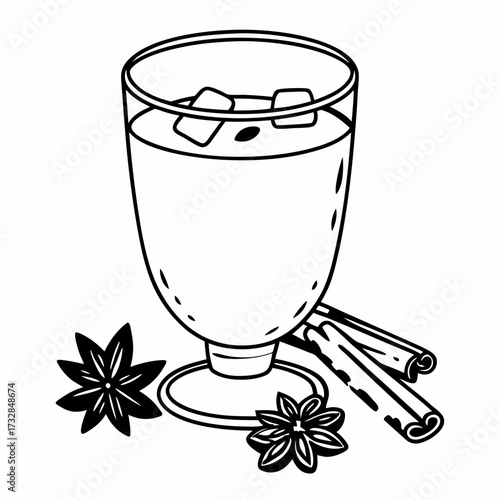 A delicious glass of eggnog against a white background vector illustration
