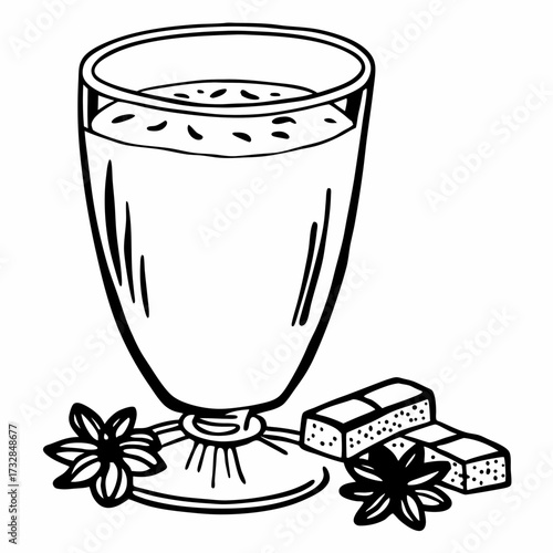 A festive glass of eggnog on a white background vector illustration