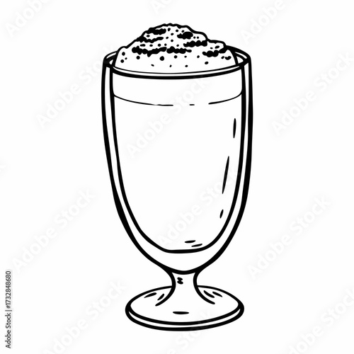 A tasty glass of eggnog on a plain white background vector illustration