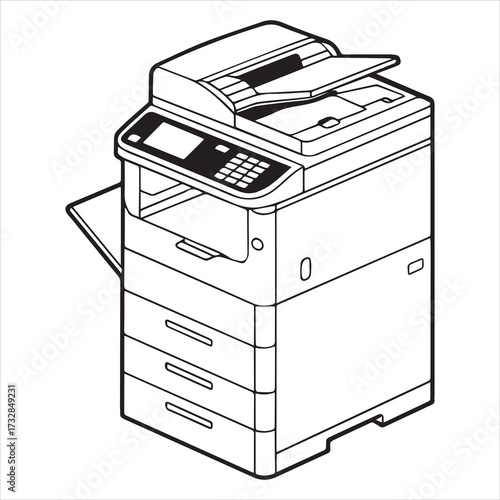 printer machine icon set vector