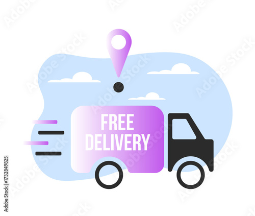 Delivery icon. Fast delivery. Free delivery. Home delivery truck. Vector illustration