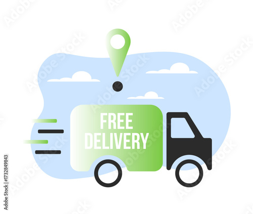 Delivery icon. Fast delivery. Free delivery. Home delivery truck. Vector illustration