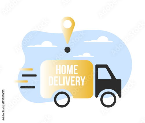 Delivery icon. Fast delivery. Free delivery. Home delivery truck. Vector illustration