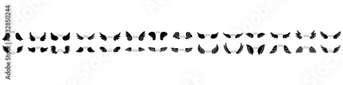 Halo with wings icon vector set. Angel wings illustration sign collection. Deceased symbol or logo. Halo mark.