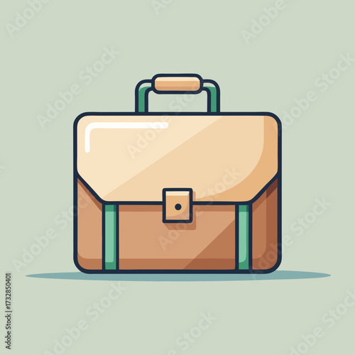 A minimal business briefcase icon drawn in a simple line style vector illustration