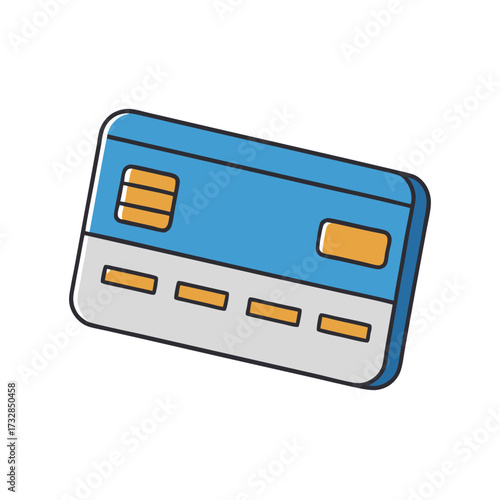 An icon of ATM card insertion in a simple line art style vector illustration
