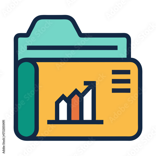 A folder icon for stock portfolio management on a white background vector illustration