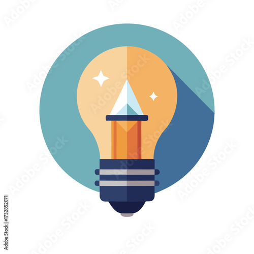 A money saving light bulb idea icon in a flat design style vector illustration