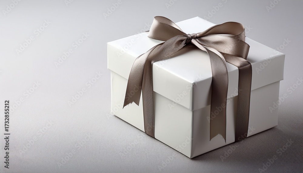 Fototapeta premium White Gift Box With Ribbon