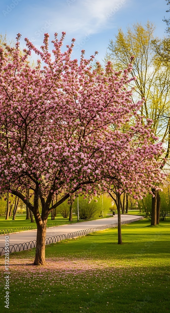 Naklejka premium Spring Blossoms in a Park.