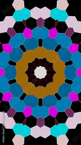 3D animation vertical beautiful video colorful abstract bright light energy 4K abstract lines colorful light shining round shape in center, black background
