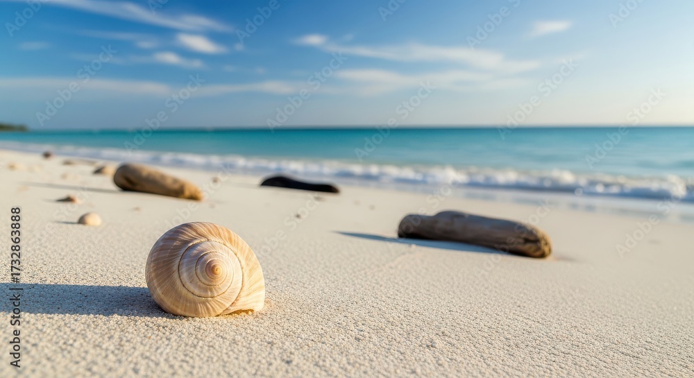 Obraz premium Seashell on Tropical Beach Paradise