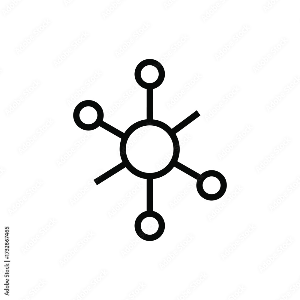 Fototapeta premium Vector art of network diagram with interconnected nodes