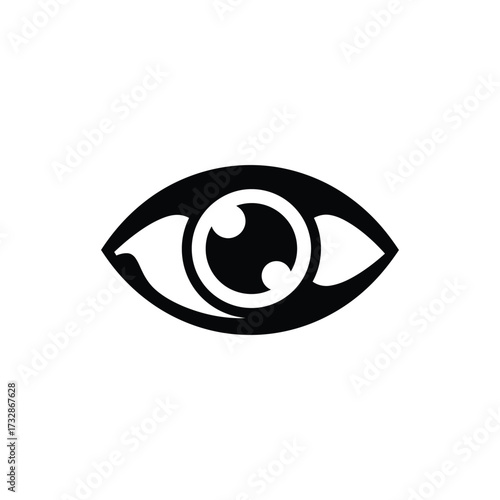 Vector art of abstract eye icon with swirl pupil design