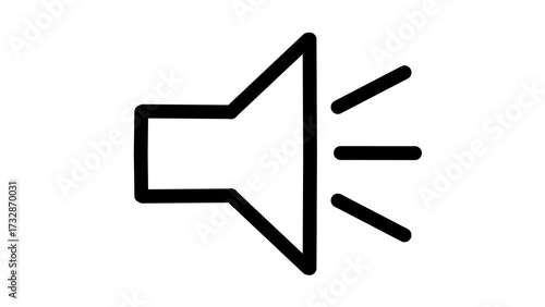 Quadro su tela Loudspeaker Icon: Sound, Volume, Announcement - Simple Black and White Vector Gr