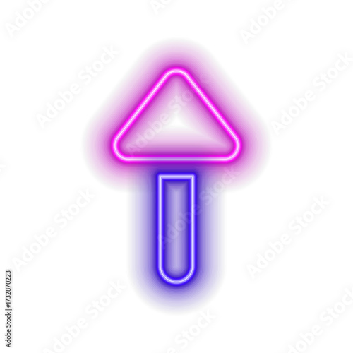 Glowing neon right arrows on a black background. 3D rendering of glowing neon arrows on a black background. Flashing direction indicators.