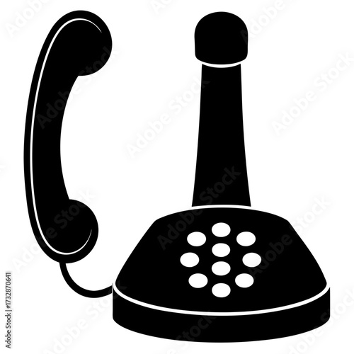 retro telephone isolated on white background