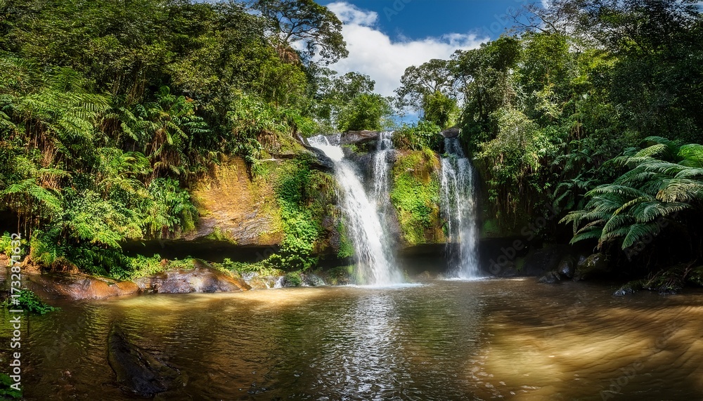 Obraz premium Water Fall In A Tropical Evergreen Forest In Mountain D Ambre Madagascar