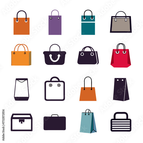 Collection of assorted shopping bags in different styles and colors