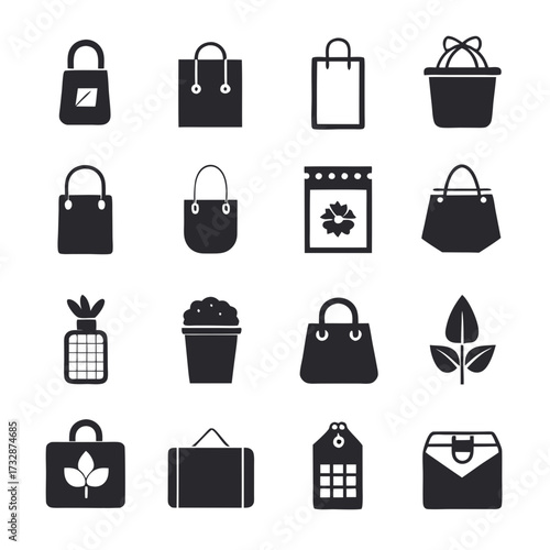 Variety of Shopping and Gardening Related Iconography Collage
