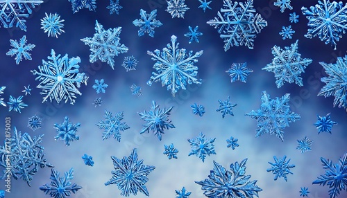 Blue Snowflakes On A Gradient Background