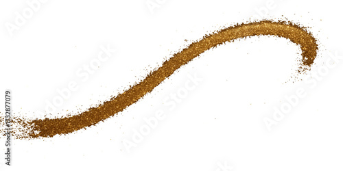 Macro close-up of a brown insect caterpillar larva on a white background