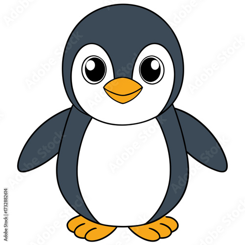 Cute cartoon penguin illustration on a white background