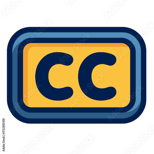 Closed Captioning (CC) Icon: Essential Symbol for Accessibility & Subtitles in Video Playback. Enhancing Media Viewing for Hearing Impaired & Diverse Audiences. Digital Graphic for Broadcast, Streamin