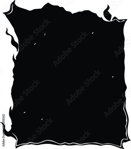Empty black space background; abstract dark void for design isolated on transparent background