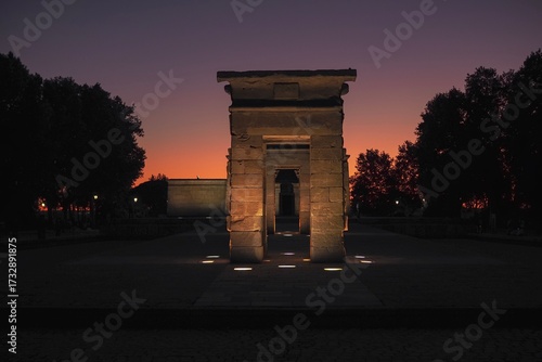 Templo de Debod at sunset 