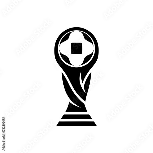 Stylized soccer championship trophy icon vector. Sport award cup illustration symbol for competition winner prize design.