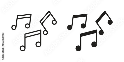 Music icon for web designs. outline and clipart icons set