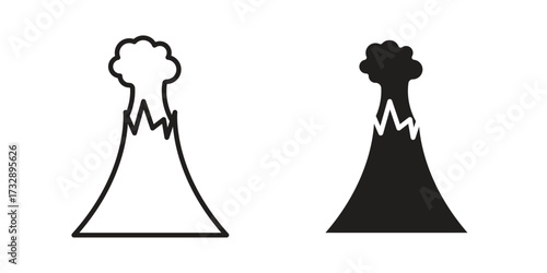 Volcano icon for web designs. outline and clipart icons set