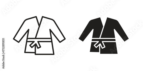 Uniform martial art icon for web designs. outline and clipart icons set