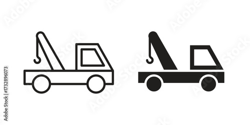 Tow truck icon for web designs. outline and clipart icons set