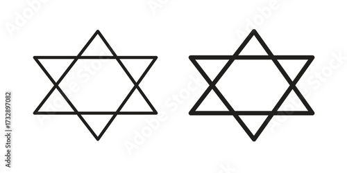 Star of David icon for web designs. outline and clipart icons set