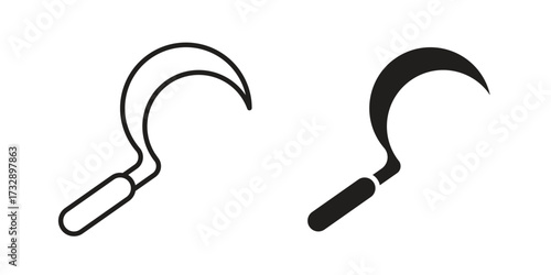 Sickle icon for web designs. outline and clipart icons set