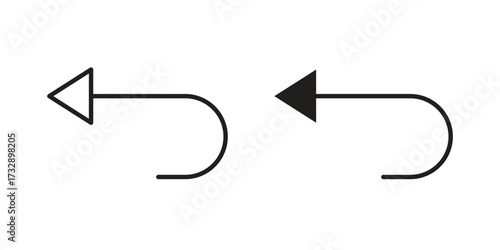 Send back icon for web designs. outline and clipart icons set