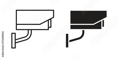 Security camera icon for web designs. outline and clipart icons set