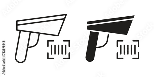 Scanner gun icon for web designs. outline and clipart icons set