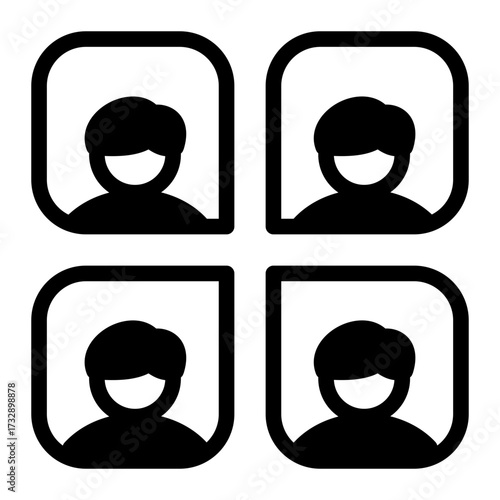 Networking connection icon in Mixed Outline and Glyph Style, focusing on team collaboration and group interaction.