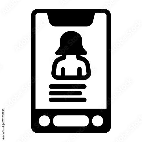 User profile icon in Mixed Outline and Glyph Style, representing avatars, social networking, and community platforms.