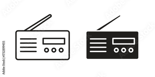 Radio icon for web designs. outline and clipart icons set