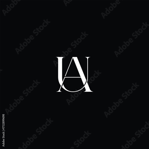 Creative letter UA or AU vector logo design for luxury, fashion, jewelry, boutique