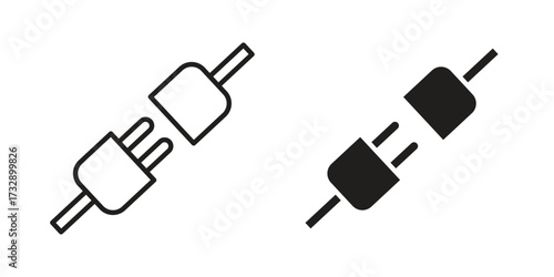 Plug connection icon for web designs. outline and clipart icons set