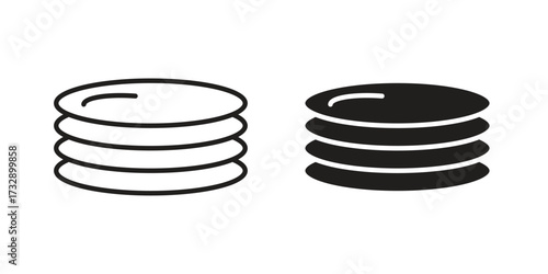 Plates icon for web designs. outline and clipart icons set