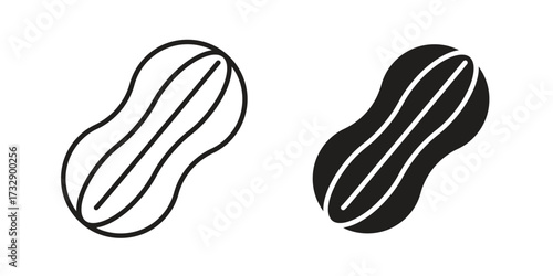 Peanut icon for web designs. outline and clipart icons set